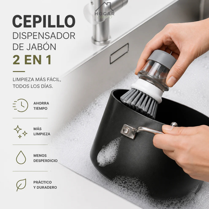 Cepillo con Dispensador de Jabón 2 en 1