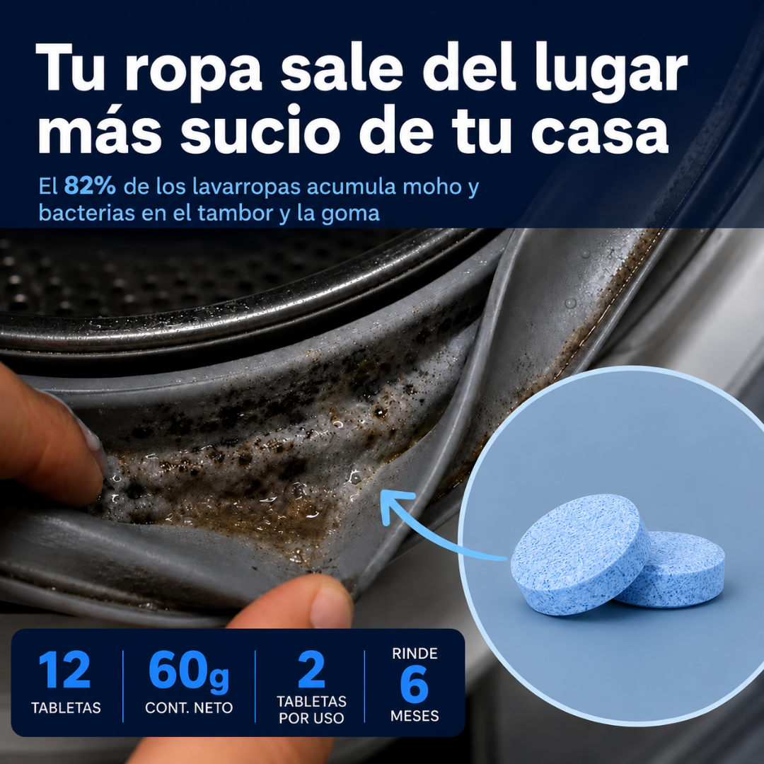 Pastillas para Limpiar y Desinfectar el Lavarropas x12 Tabletas