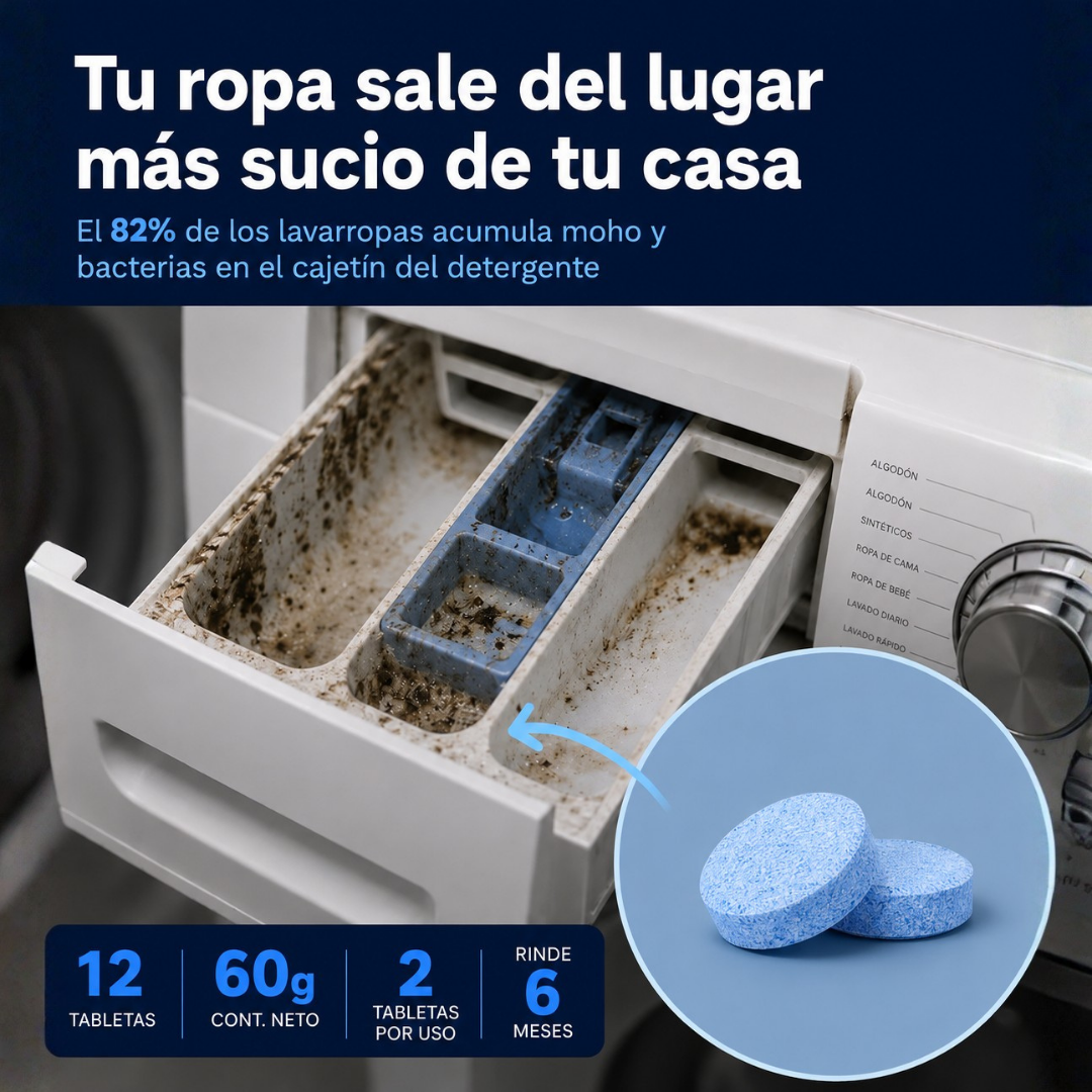 Pastillas para Limpiar y Desinfectar el Lavarropas x12 Tabletas