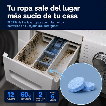 Pastillas para Limpiar y Desinfectar el Lavarropas x12 Tabletas