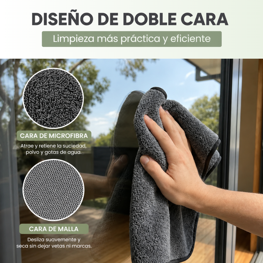Crystal™ XXL - El Paño de Limpieza Premium para Vidrios y Cristales (60×40 cm)