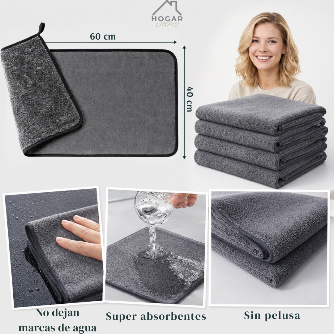 Crystal™ XXL - El Paño de Limpieza Premium para Vidrios y Cristales (60×40 cm)
